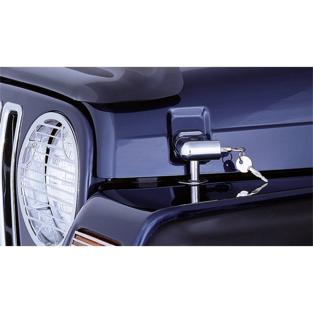 Rugged Ridge 11302.03 Locking Hood Catch Kit; Chrome; 97-06 Jeep Wrangler TJ