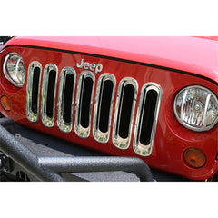 Rugged Ridge 11306.20 Grille Inserts; Chrome; 07-17 Jeep Wrangler JK