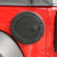 Rugged Ridge 11425.06 Locking Gas Cap Door; Black Aluminum; 07-17 Jeep Wrangler JK