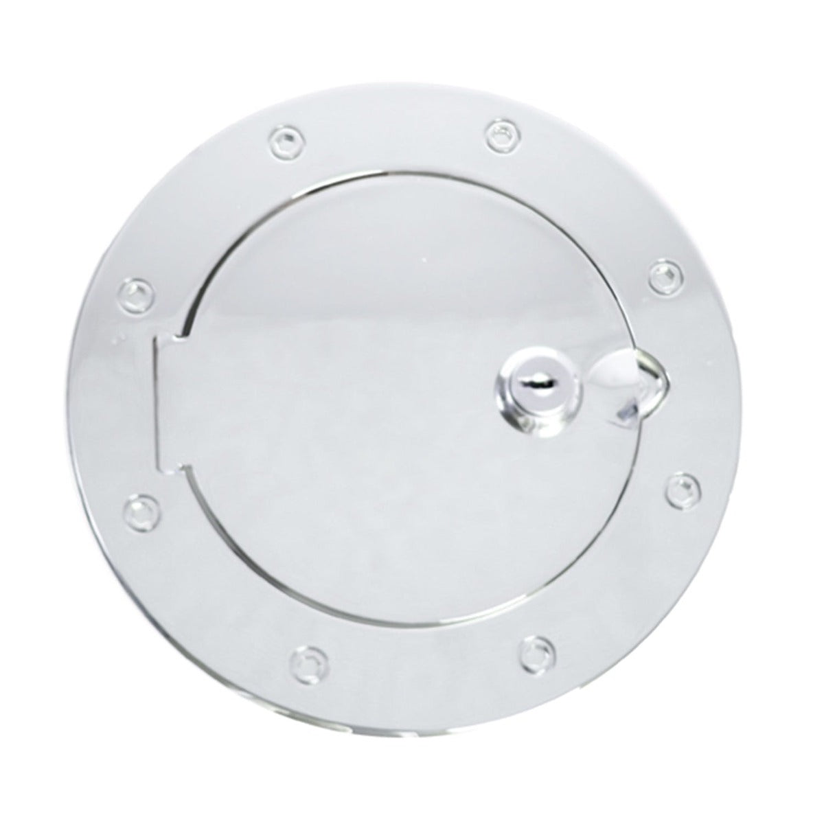 Rugged Ridge 11425.07 Locking Gas Cap Door; Polished Aluminum; 97-06 Jeep Wrangler TJ