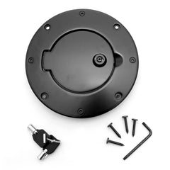 Rugged Ridge 11425.08 Locking Gas Cap Door; Black Aluminum; 97-06 Jeep Wrangler TJ