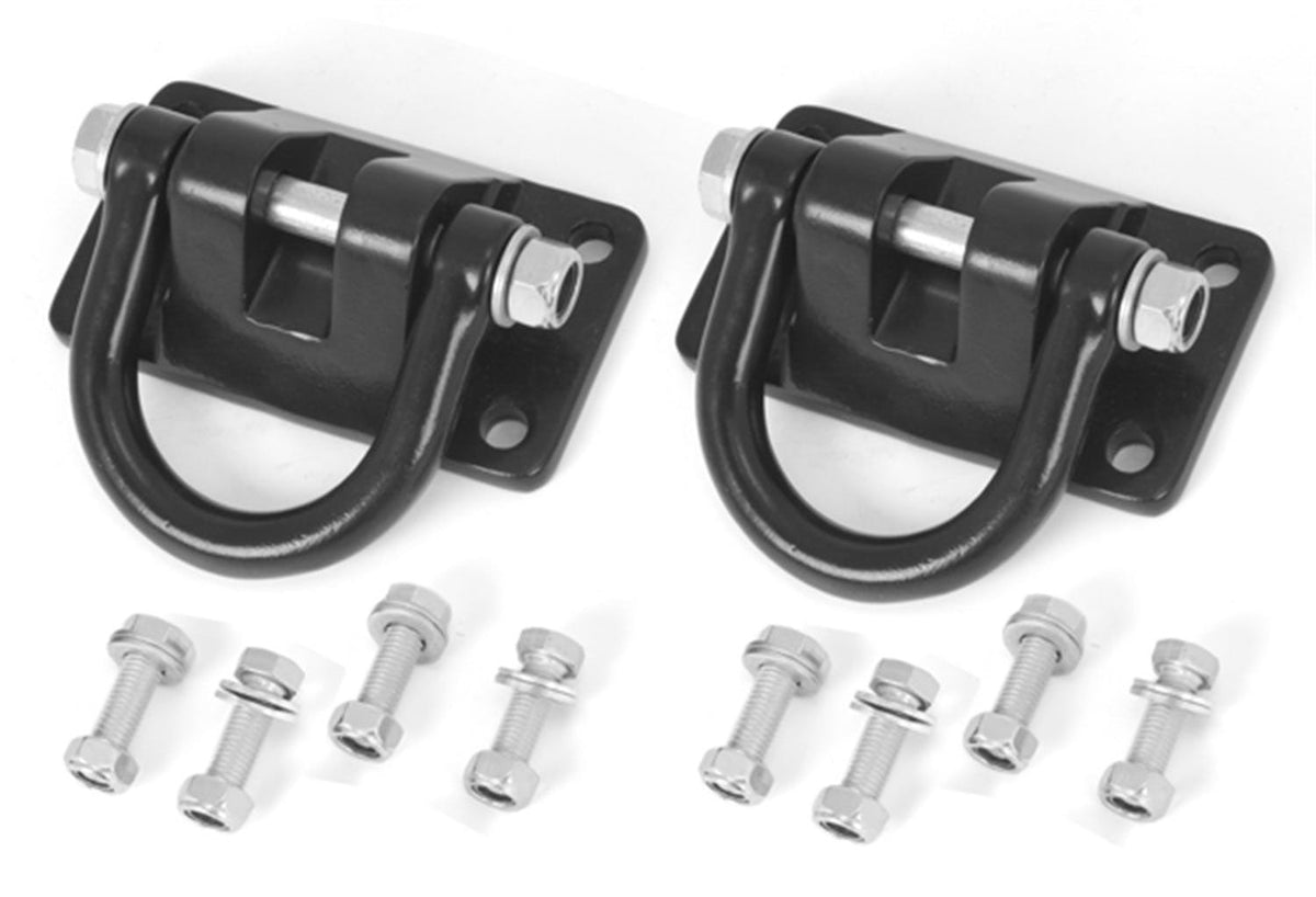Rugged Ridge 11540.20 D-Rings; Textured Black; XHD and Custom Bumpers