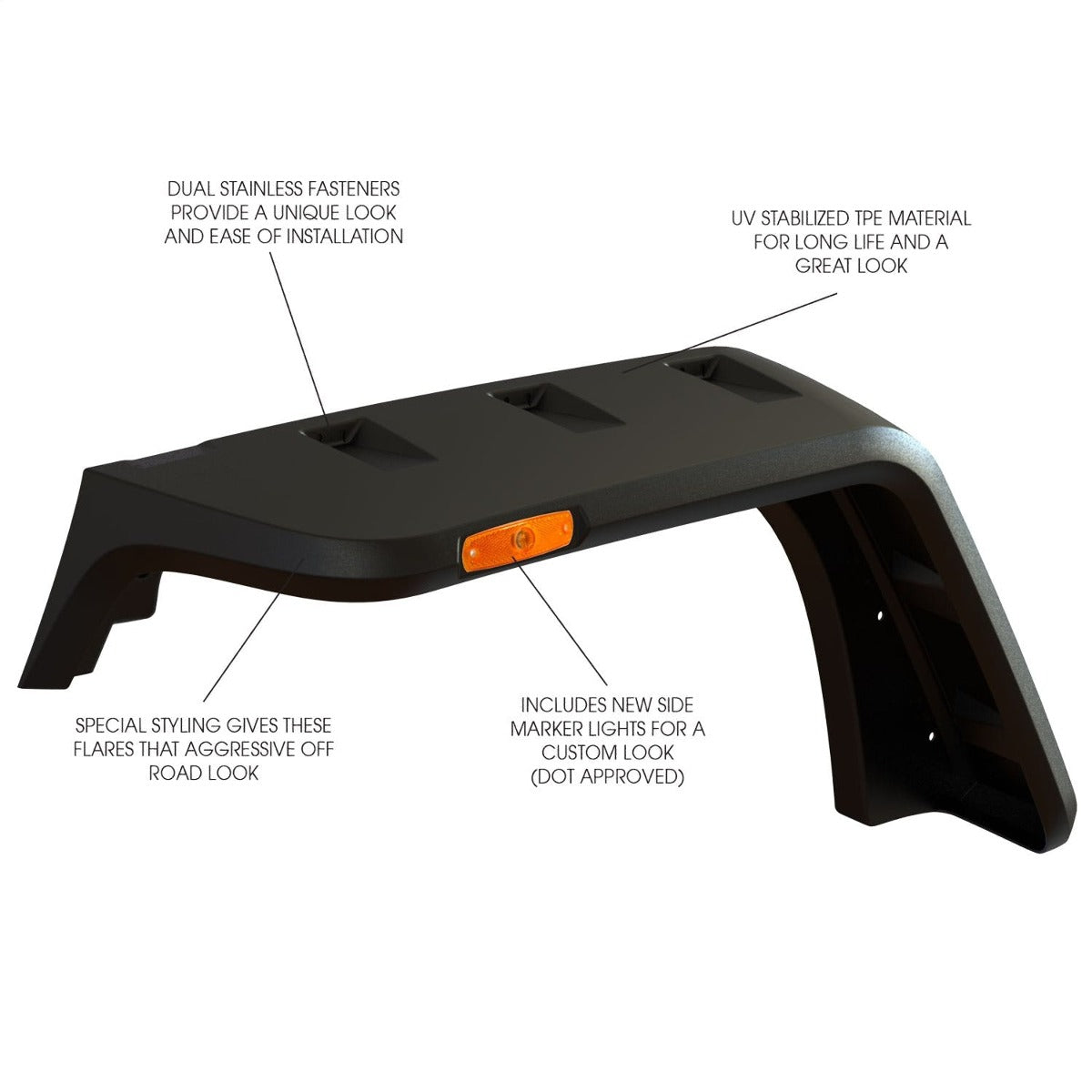 Rugged Ridge 11640.10 Hurricane Flat Fender Flare Kit