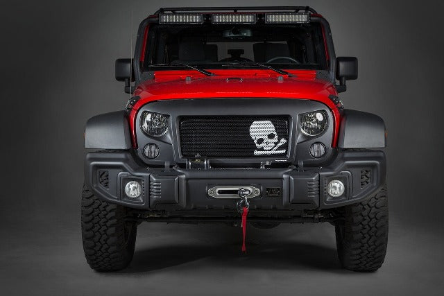 Rugged Ridge 12034.33 Spartan Grille Kit; Skull; 07-17 Jeep Wrangler JK