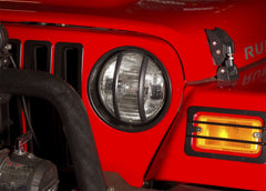 Rugged Ridge 12419.23 Black Headlight Bezels; 97-06 Jeep Wrangler TJ