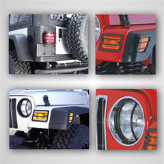 Rugged Ridge 12495.02 Euro Guard Light Kit; 97-06 Jeep Wrangler TJ