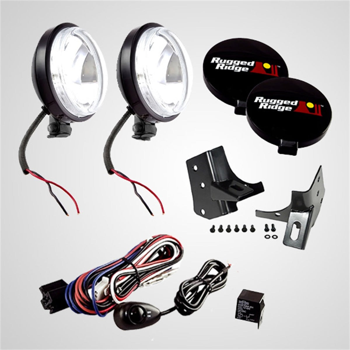 Rugged Ridge 12495.06 Windshield Light Mount Kit; 97-06 Jeep Wrangler TJ