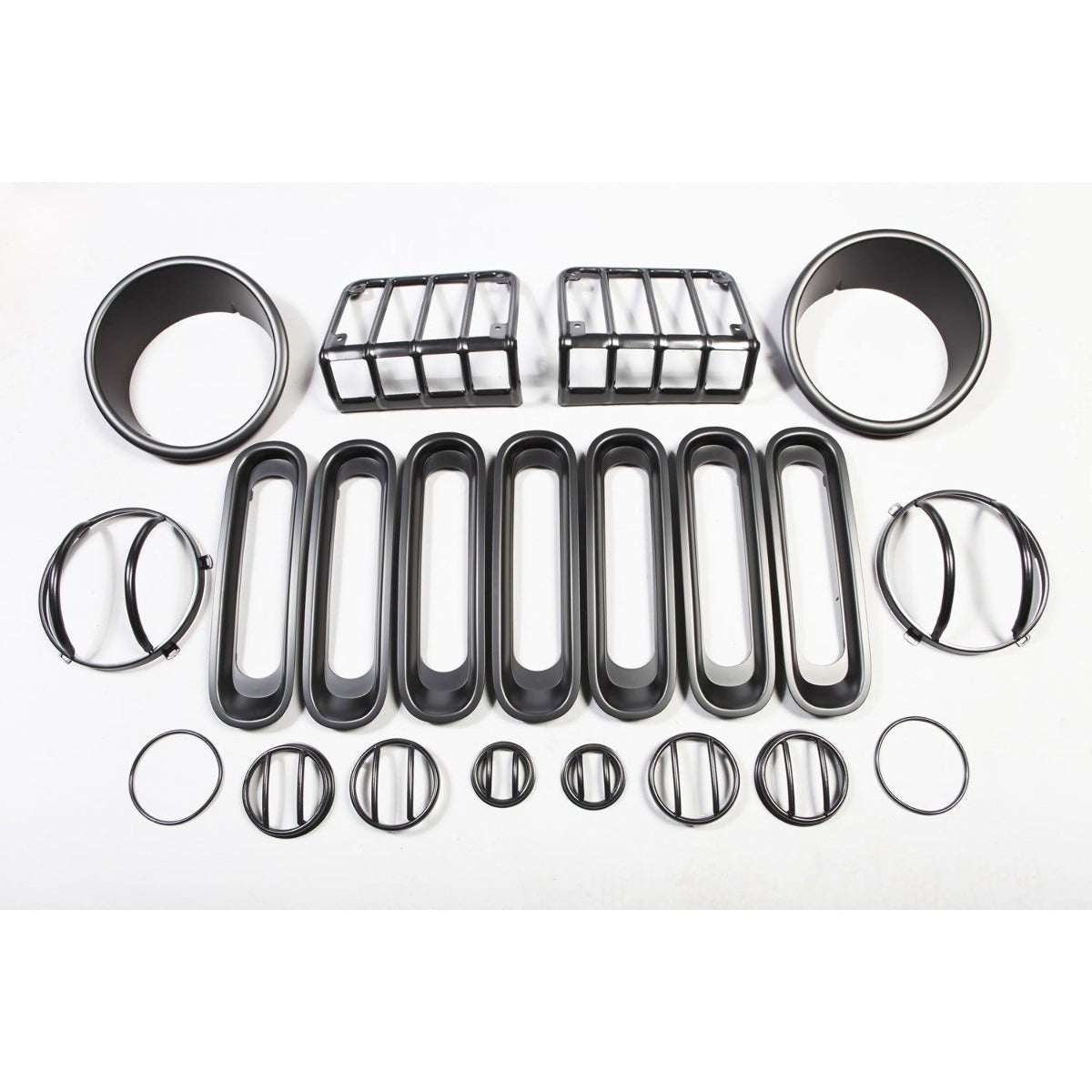 Rugged Ridge 12496.05 19 Piece Euro Guard Light Kit; Black; 07-17 Jeep Wrangler JK