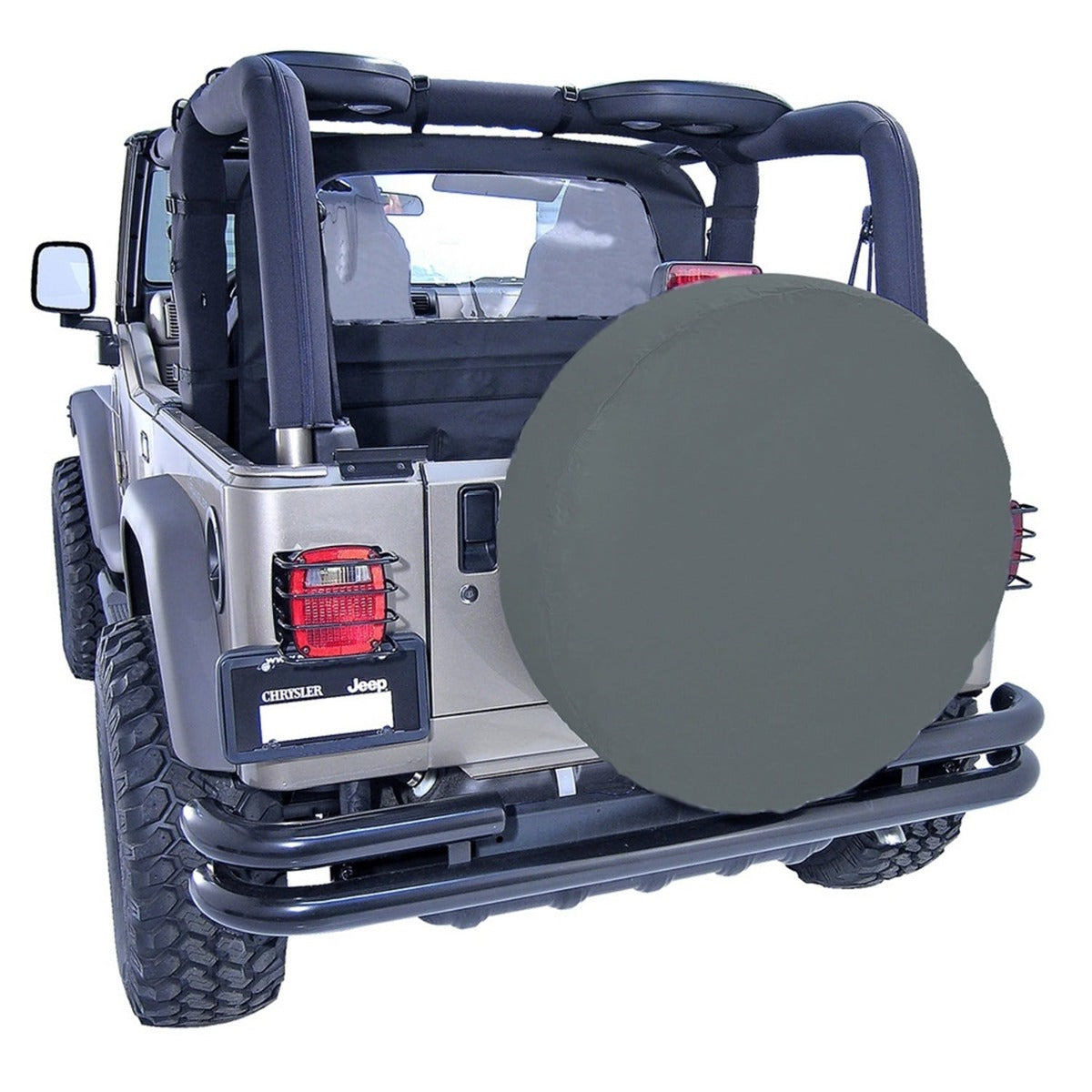 Rugged Ridge 12801.15 27-29 Inch Tire Cover; Black Denim