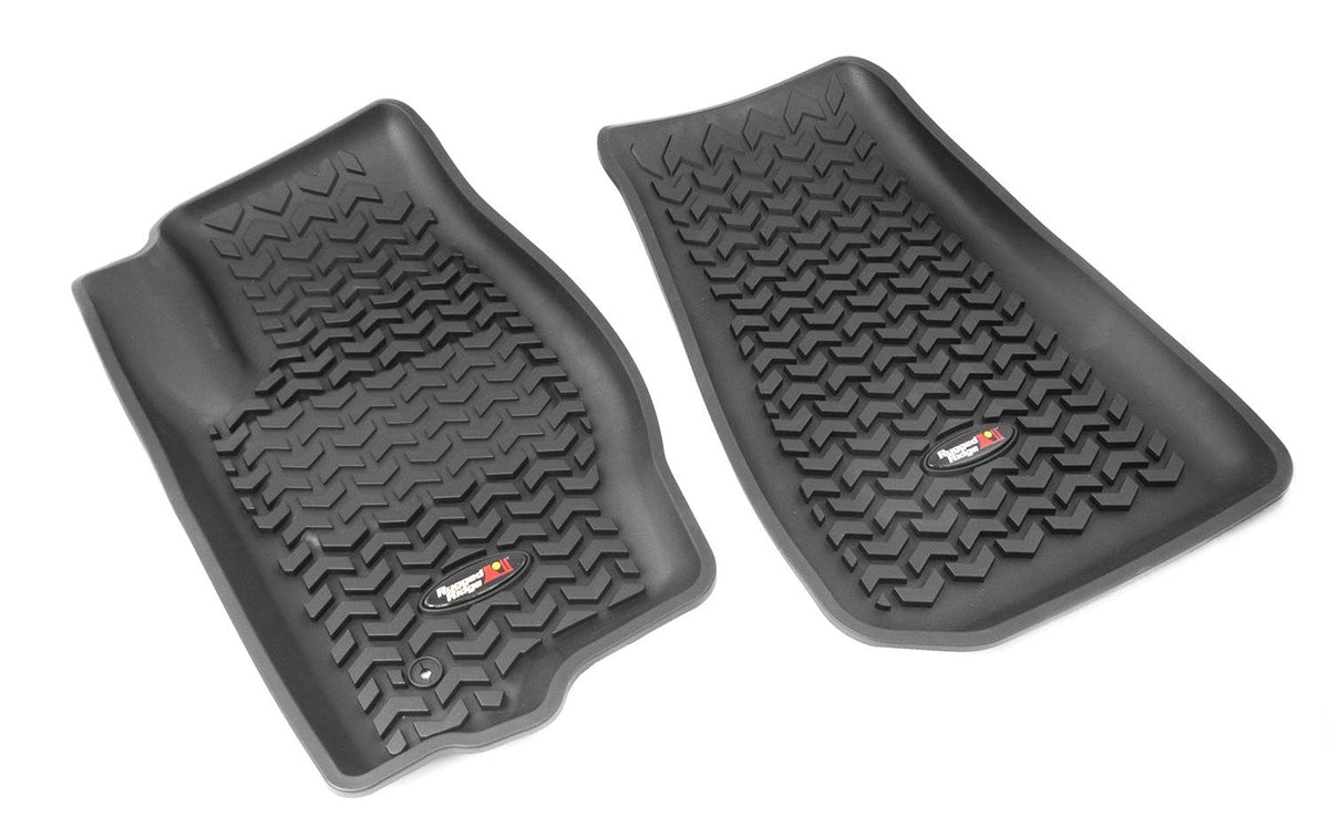 Rugged Ridge 12920.28 Floor Liners; Front; Black; 05-10 Jeep WK/XK