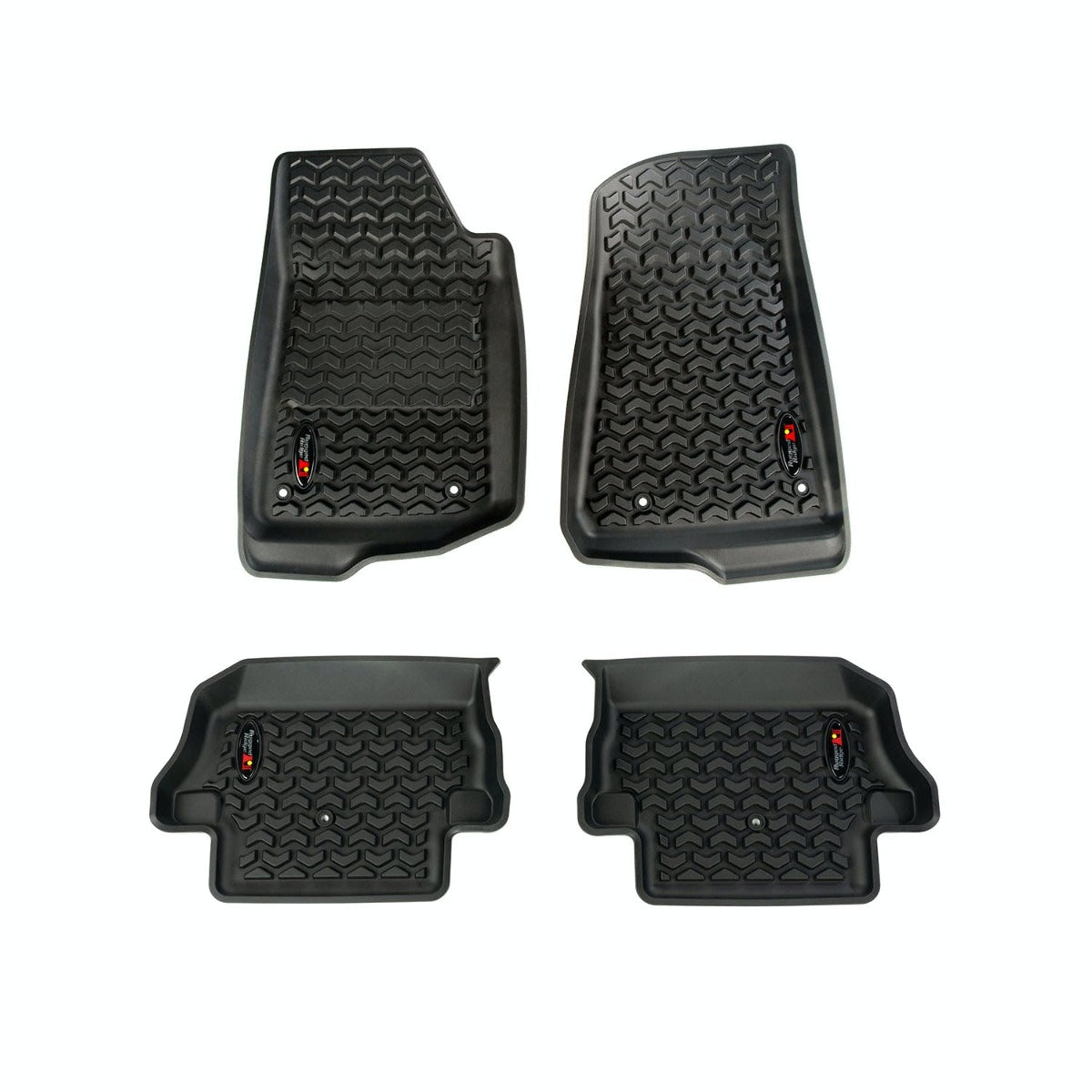 Rugged Ridge 12987.43 Floor Liner Kit, Black, Front and Rear, 18-19 Jeep Wrangler JL, 2 Door