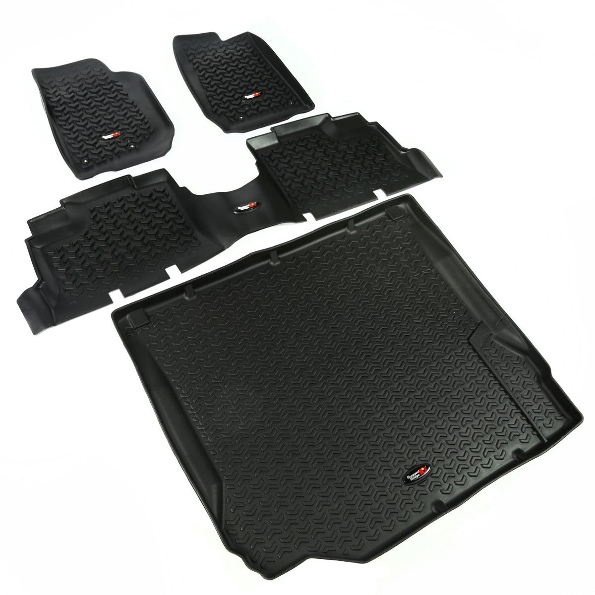 Rugged Ridge 12988.01 Floor Liners; Kit; Black; 4-Door; 07-10 Jeep Wrangler JK