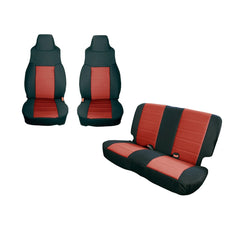 Rugged Ridge 13291.53 Seat Cover Kit, Black/Red