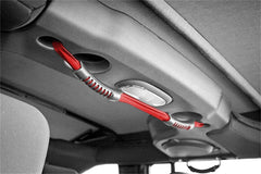 Rugged Ridge 13305.13 Rear Dual Grab Strap; Red; 07-17 Jeep Wrangler JKU