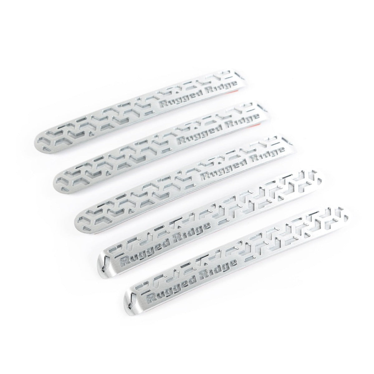 Rugged Ridge 13311.51 Elite Door Handle Inserts; Brushed Tread; 4-D; 07-17 JKU