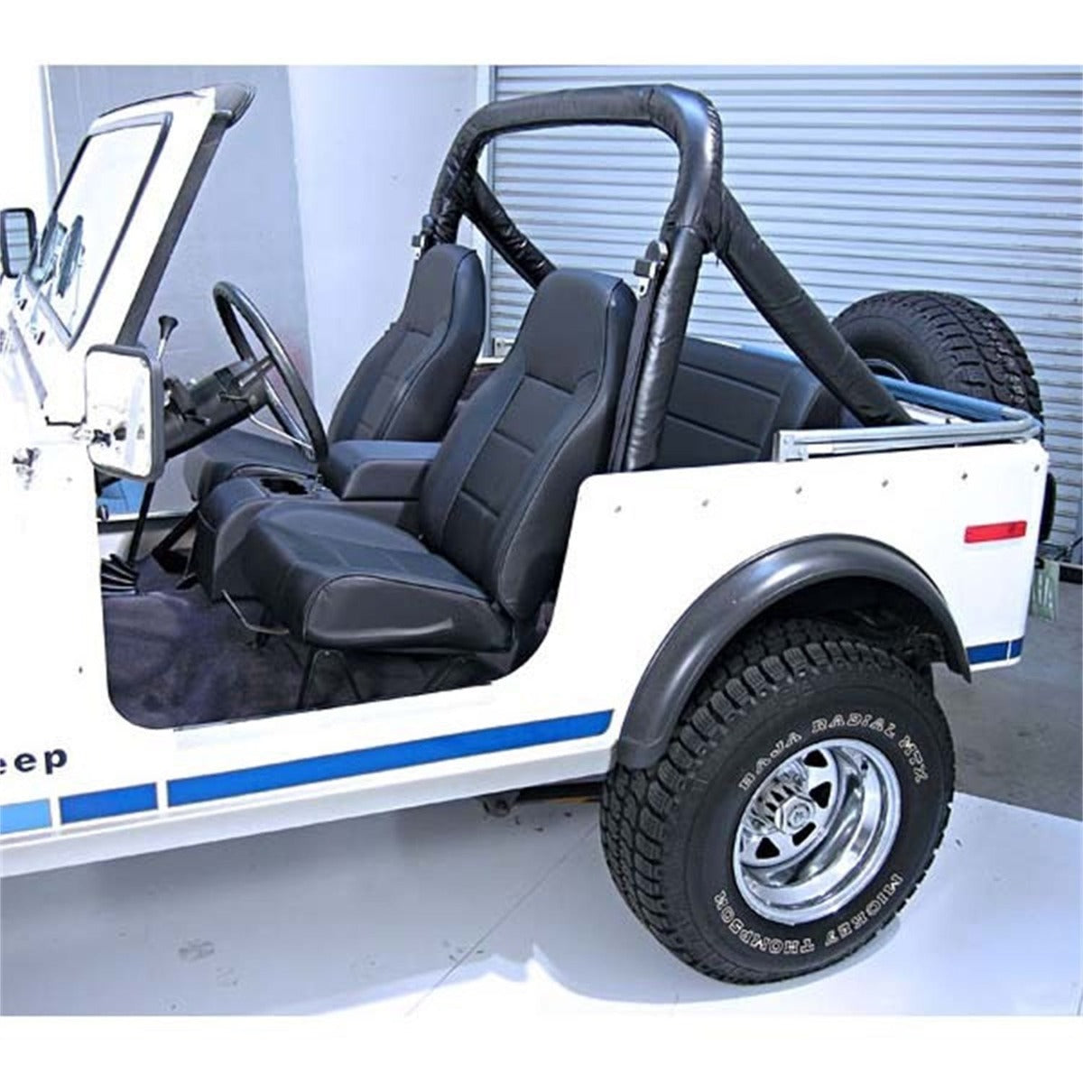 Rugged Ridge 13401.01 High-Back Front Seat; No-Recline; Black; 76-02 Jeep CJ/Wrangler YJ/TJ