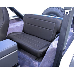 Rugged Ridge 13462.15 Fold and Tumble Rear Seat; Black Denim; 76-95 Jeep CJ/Wrangler YJ