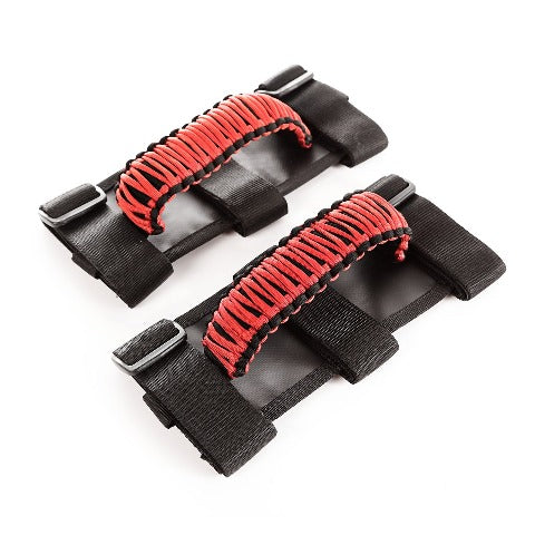 Rugged Ridge 13505.31 Paracord Grab Handles; Red/Black; Pair
