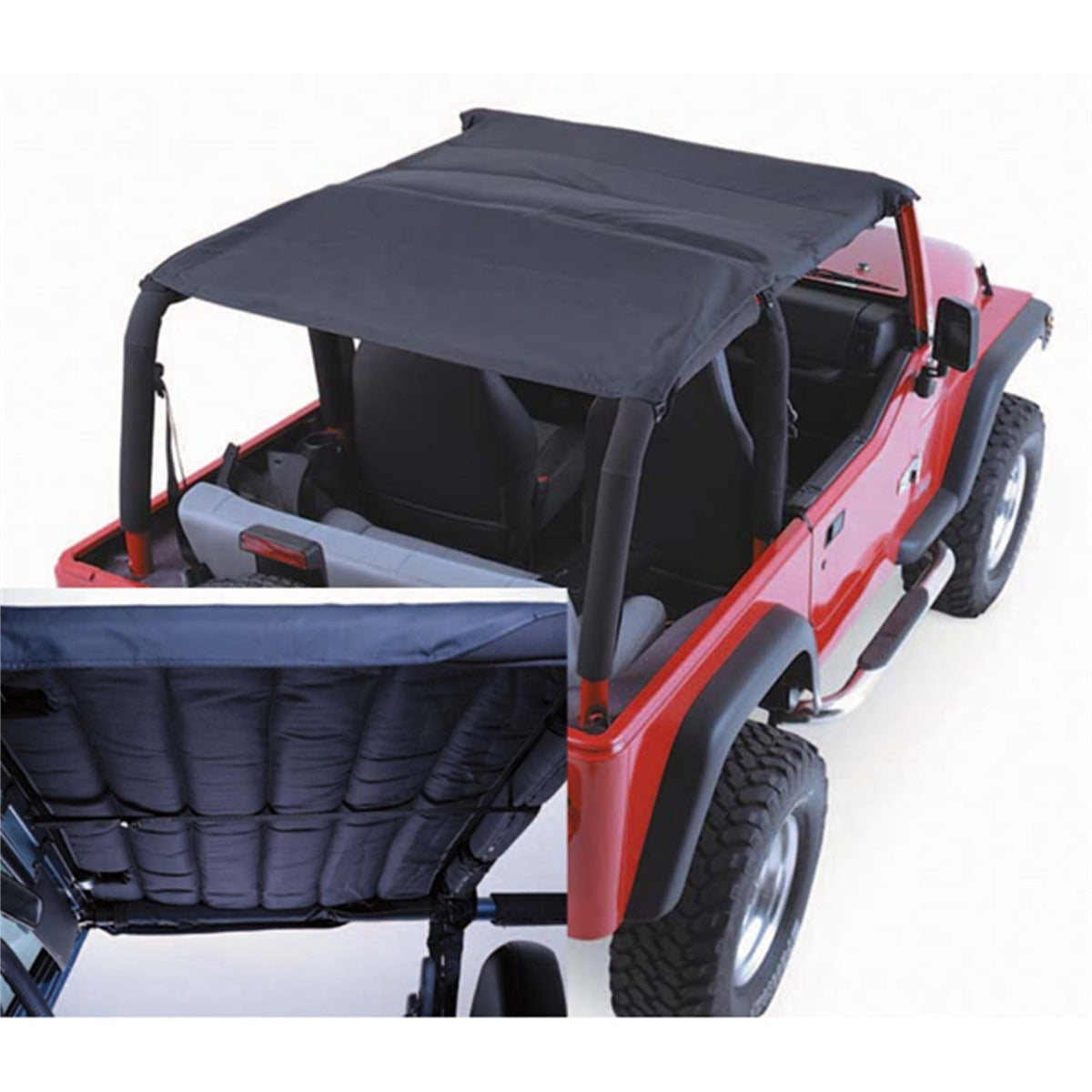 Rugged Ridge 13582.15 Acoustic Island Topper Soft Top; Black Denim; 97-06 Jeep Wrangler TJ