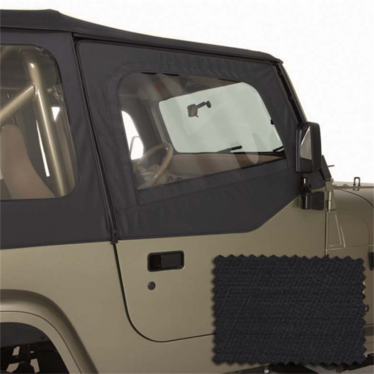 Rugged Ridge 13713.35 Upper Soft Door Kit, Black Diamond