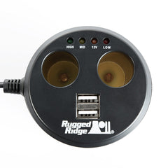 Rugged Ridge 15101.03 Power Cup; 2 x USB+2 x Accessory Ports; Universal