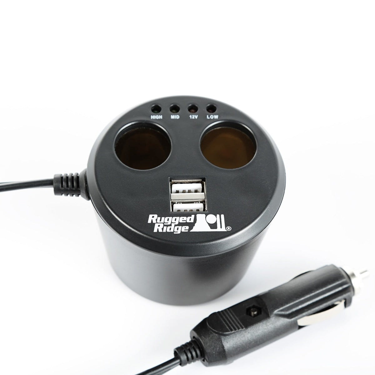 Rugged Ridge 15101.03 Power Cup; 2 x USB+2 x Accessory Ports; Universal