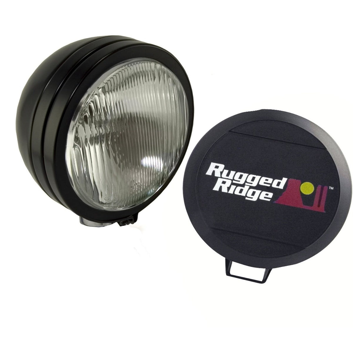 Rugged Ridge 15205.02 5 Inch Round HID Off Road Fog Light Kit; Black Steel Housing