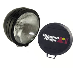 Rugged Ridge 15205.02 5 Inch Round HID Off Road Fog Light Kit; Black Steel Housing