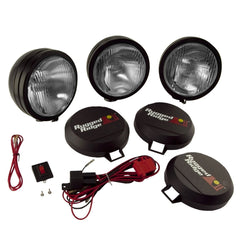 Rugged Ridge 15205.62 5 Inch Round HID Off Road Fog Light Kit; Black Steel Housing; Set of 3