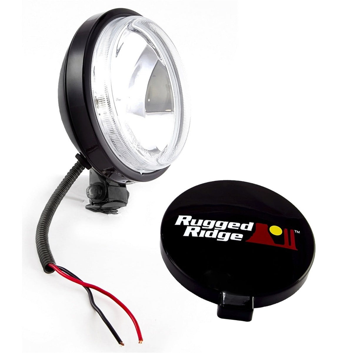 Rugged Ridge 15207.10 6 Inch Slim Halogen Light; Black Steel Housing