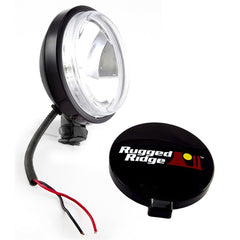 Rugged Ridge 15207.10 6 Inch Slim Halogen Light; Black Steel Housing