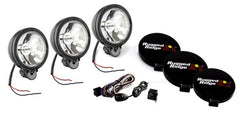 Rugged Ridge 15207.61 6 Inch Round Halogen Light kit; Set of 3; Black;