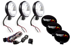 Rugged Ridge 15207.68 6 Inch Halogen Light Kit; Black Steel Housings; Set of 3