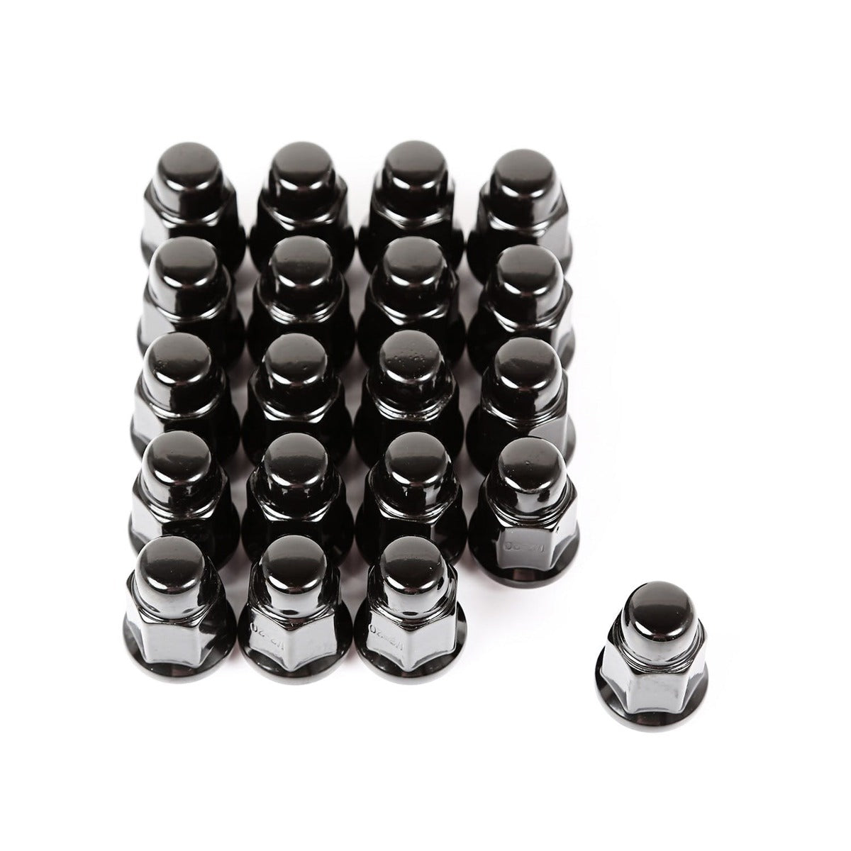 Rugged Ridge 16715.23 Wheel Lug Nut; Set of 20; Black; 1/2-20