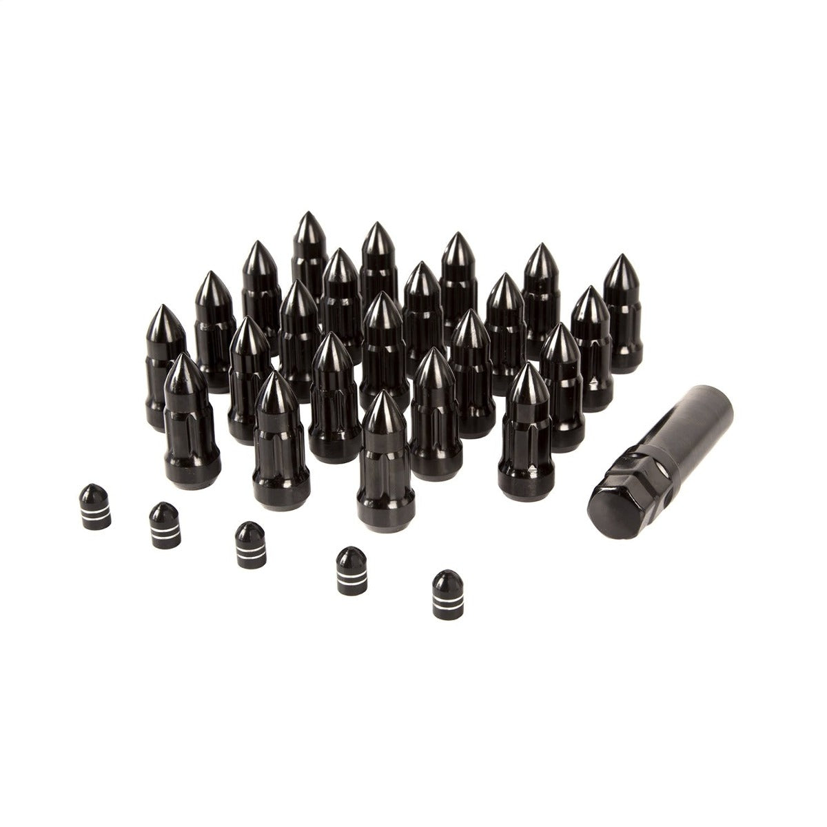 Rugged Ridge 16715.27 Bullet Lug Nut and Valve Stem Cap Kit, Black
