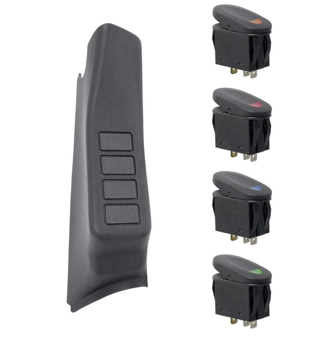 Rugged Ridge 17235.97 A-Pillar 4 Switch Pod Kit, Black Right