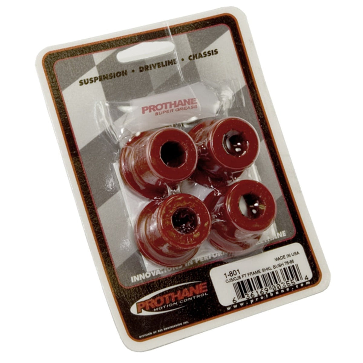 Rugged Ridge 18366.01 Bushing Set-4; Shackle Front; 76-86 Jeep CJ Models