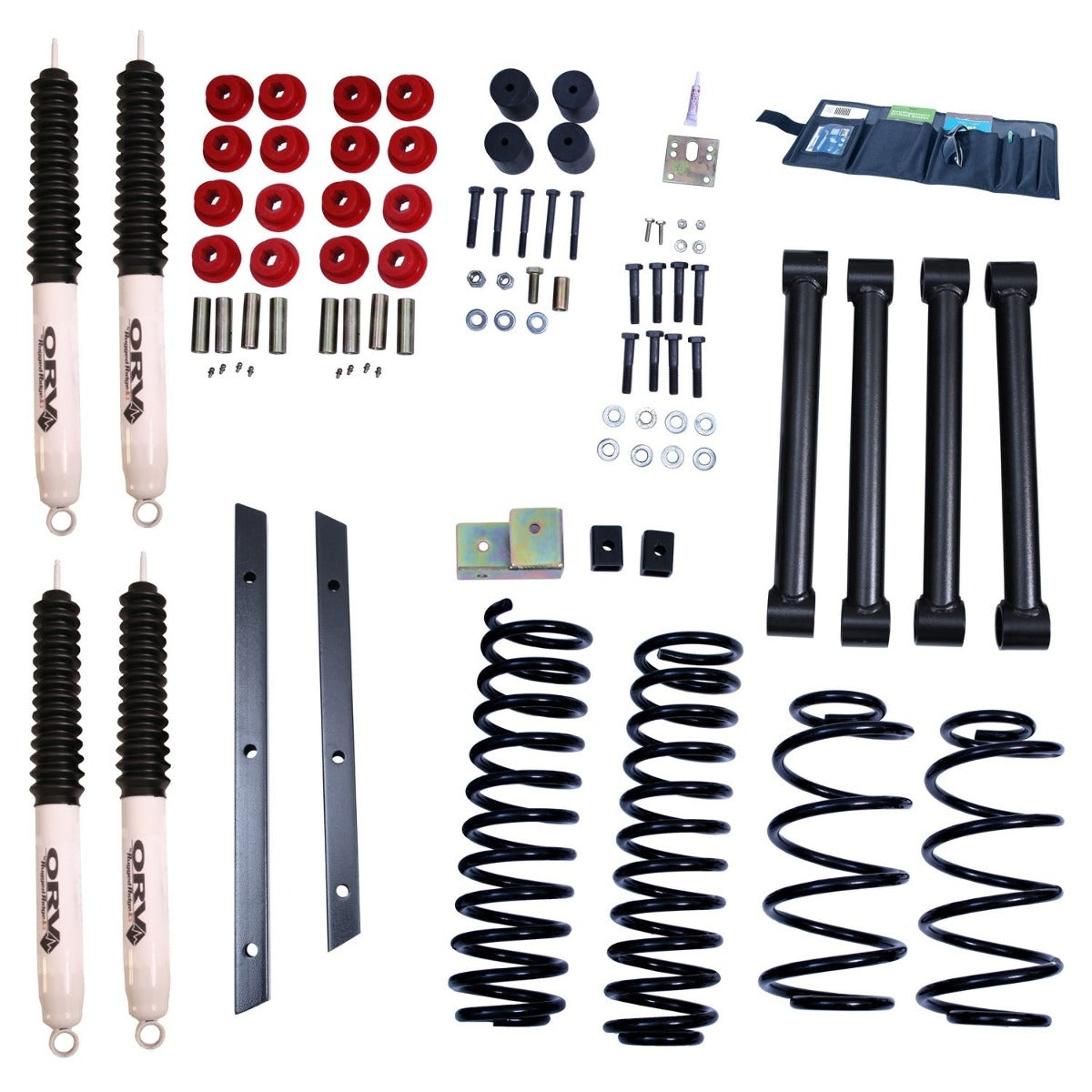 Rugged Ridge 18415.30 2 Inch Lift Kit with Shocks; 97-02 Jeep Wrangler TJ