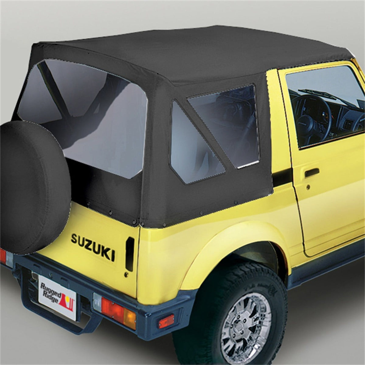 Rugged Ridge 53701.15 Soft Top, Black Denim, Clear Windows