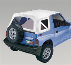 Rugged Ridge 53723.52 XHD Soft Top; White Denim; Clear Windows; 95-98 Suzuki Sidekicks