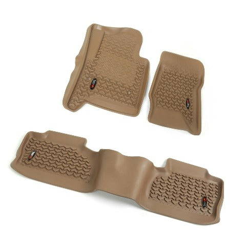 Rugged Ridge 83987.03 Floor Liners; Kit; Tan; 14-17 GM Crew Cab Pickup