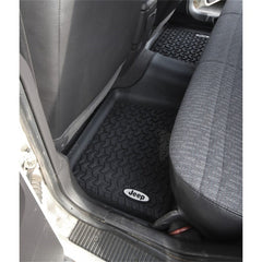 Rugged Ridge DMC-12950.19 Rear Floor Liners Black, Jeep Logo