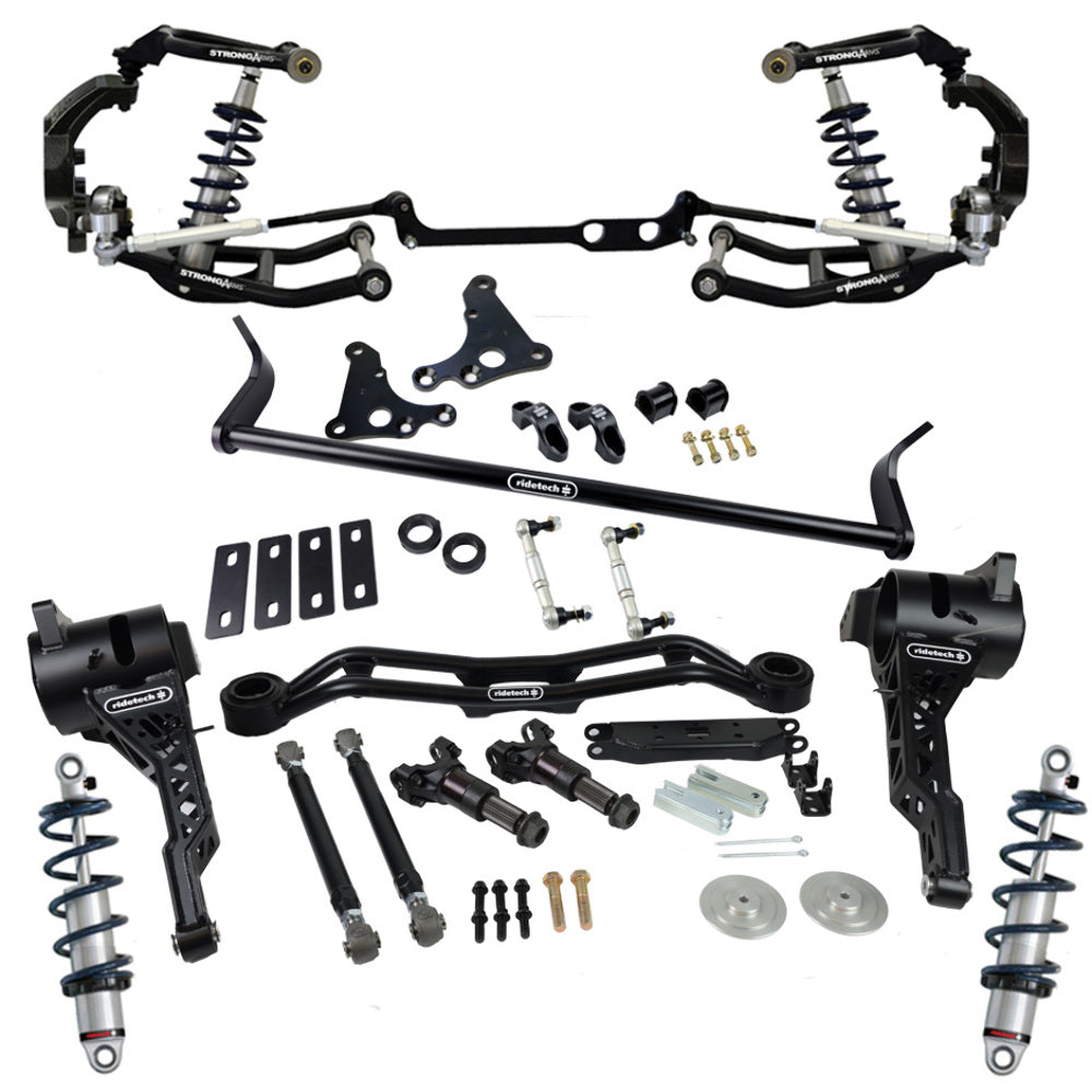 Ridetech 11530203 HQ Coil-Over System with hub spindles & trailing arms for 1963-1979 Corvette.