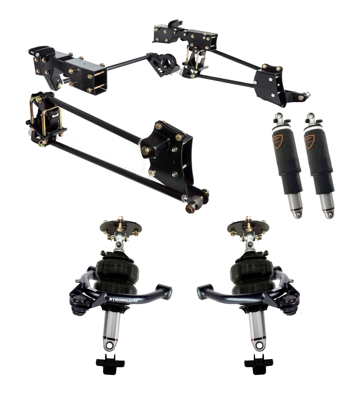 Ridetech HQ Air Suspension System for 2014-2018 GM 1500 with OE stamped steel or aluminum arms 11710296
