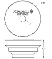 Ridetech 70015643 Bump Stop, Embedded Washer, Rubber, 1.25 in. Height
