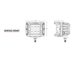 RIGID Industries 262113 Dually Side Shooter PRO LED Flood Light, Surface Mount