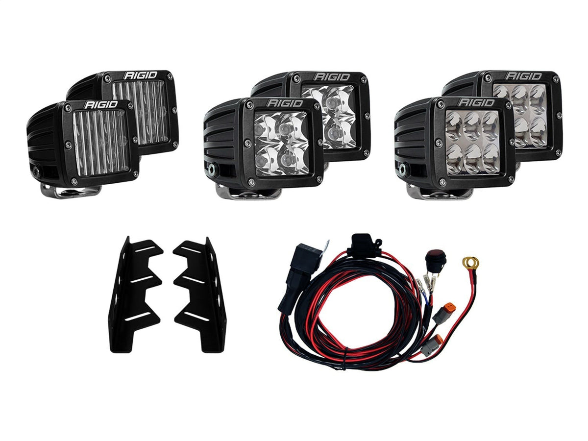 RIGID Industries 41610 Fog Light Kit Includes Mounts and 6 D-Series