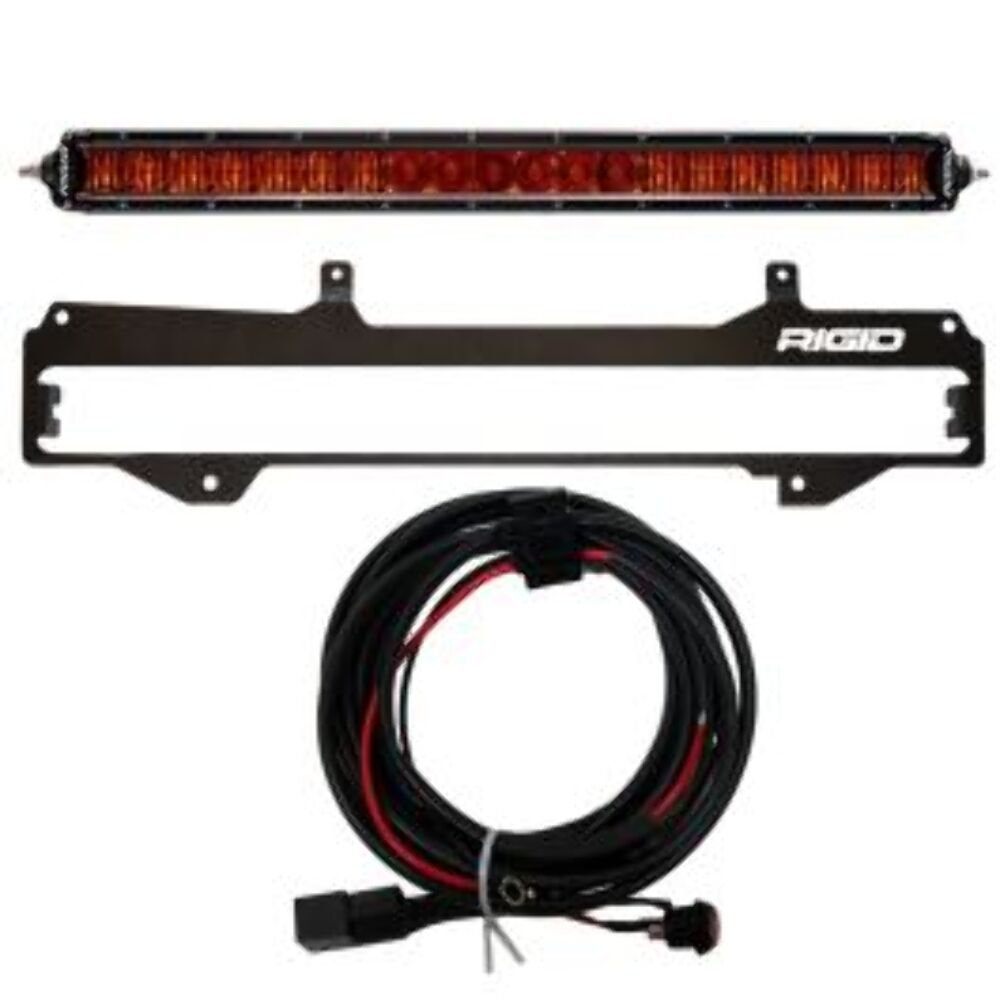 RIGID Industries 2024+ Toyota Tacoma Grille Light Kit with 20 in. SR-Series Amber PRO Light Bar 46764