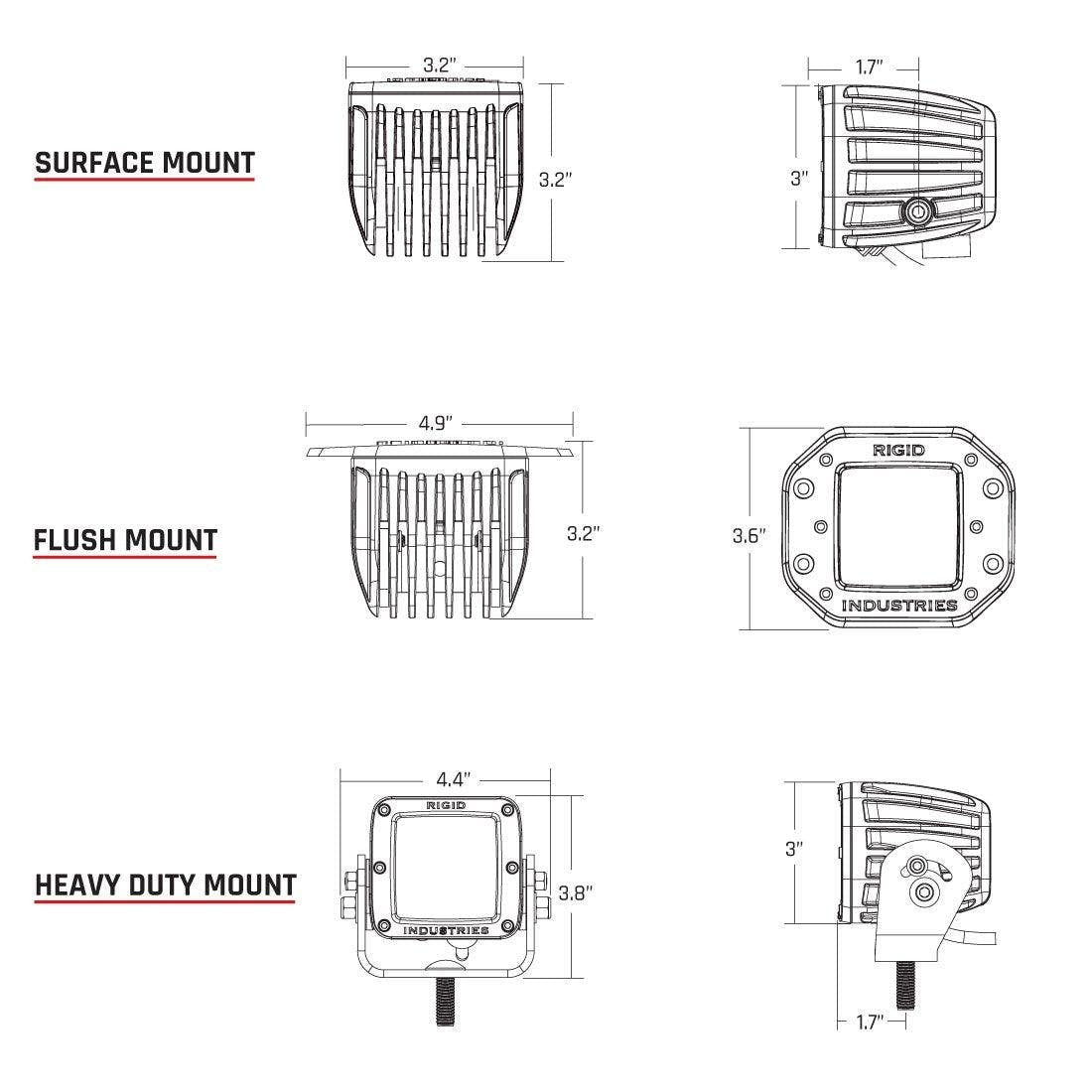 RIGID Industries 502313 D-Series PRO Driving LED Light, Surface Mount