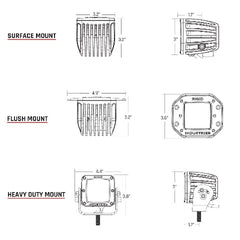 RIGID Industries 502313 D-Series PRO Driving LED Light, Surface Mount